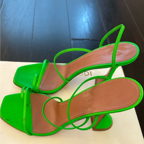 AMINA MUADDI NAPA BRIGHT GREEN HEEL SIZE 39 - Picture 7 of 9
